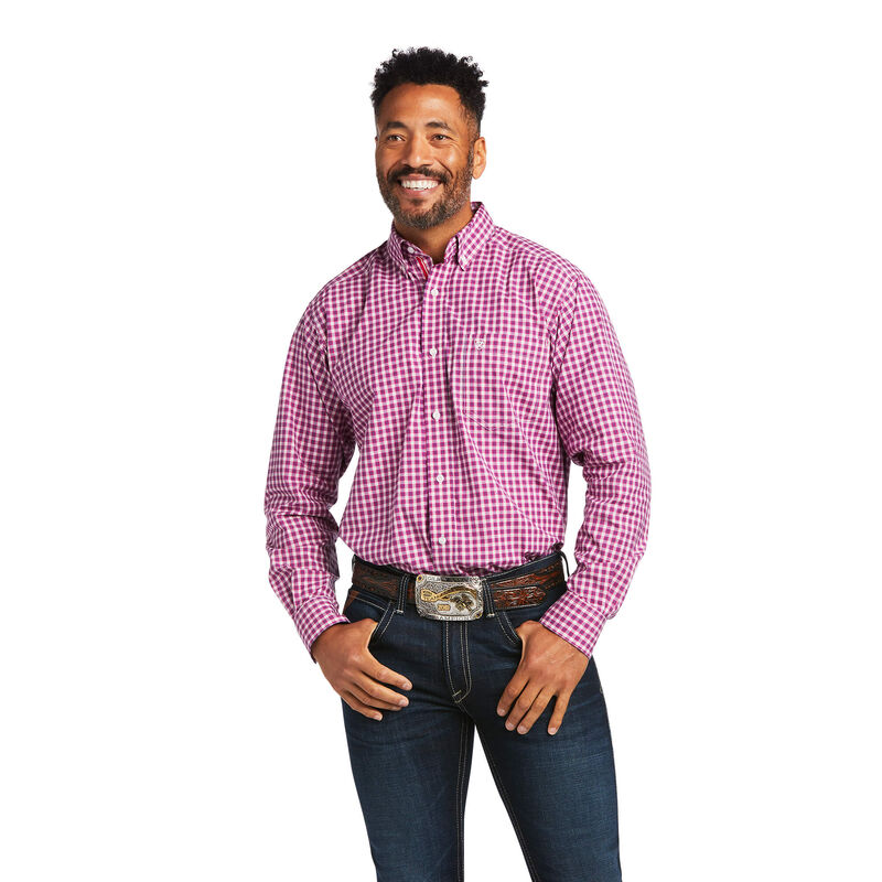 Ariat Hemden Herren - Pro Series Alexander Classic Fit Rosa/Weiß ( XQYMD-9507 )